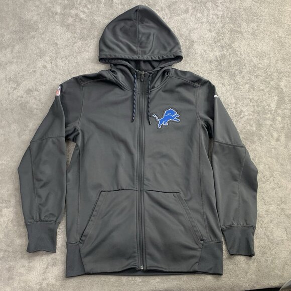 Nike Jacket Mens Small Detroit Lions Therma-Fit NFL On Field Full Zip Hoodie - Picture 1 of 9